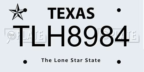 TLH8984 Texas License Plate