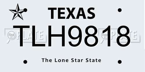 TLH9818 Texas License Plate