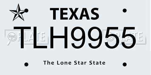 TLH9955 Texas License Plate