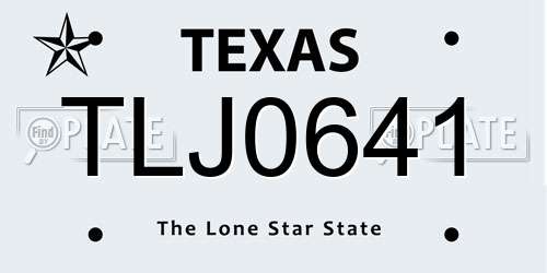 TLJ0641 Texas License Plate