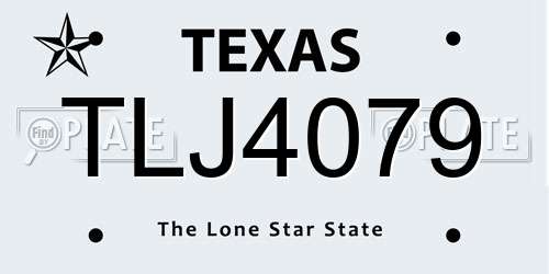 TLJ4079 Texas License Plate