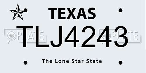 TLJ4243 Texas License Plate
