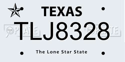 TLJ8328 Texas License Plate