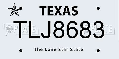 TLJ8683 Texas License Plate