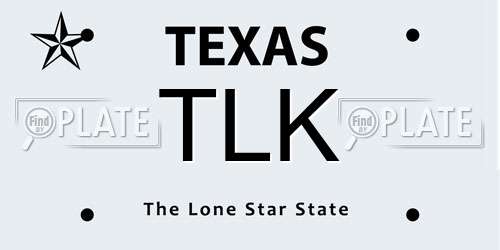 TLK Texas License Plate