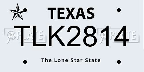 TLK2814 Texas License Plate