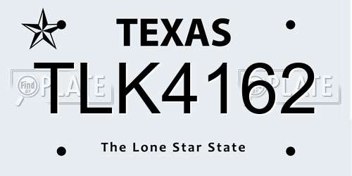 TLK4162 Texas License Plate