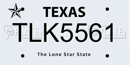TLK5561 Texas License Plate