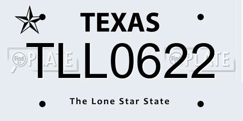 TLL0622 Texas License Plate
