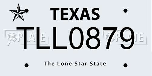 TLL0879 Texas License Plate