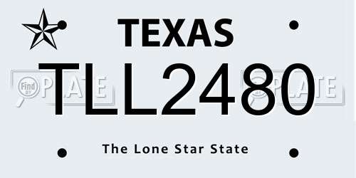 TLL2480 Texas License Plate