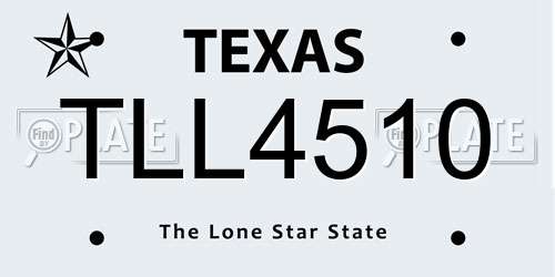 TLL4510 Texas License Plate