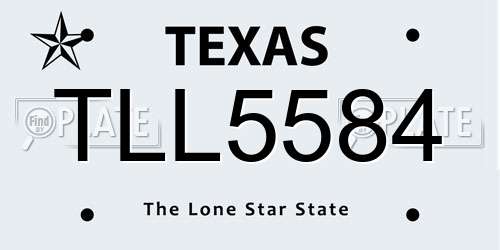 TLL5584 Texas License Plate