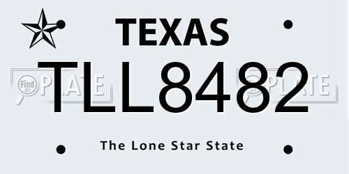 TLL8482 Texas License Plate