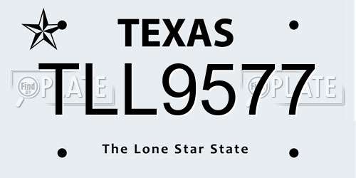 TLL9577 Texas License Plate