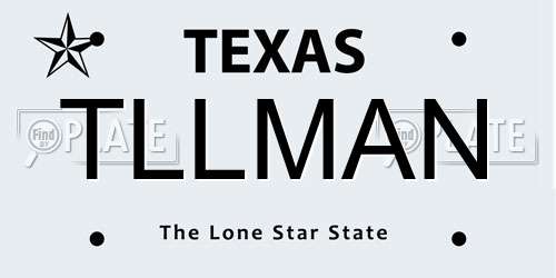 TLLMAN Texas License Plate