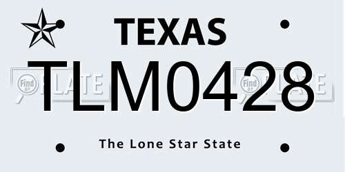 TLM0428 Texas License Plate