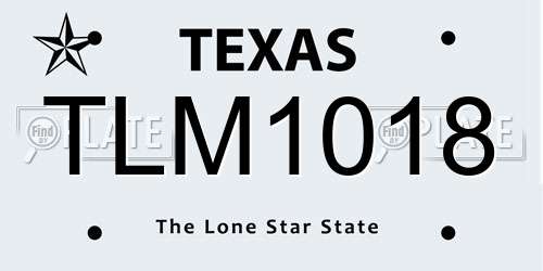 TLM1018 Texas License Plate