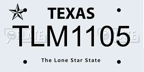 TLM1105 Texas License Plate