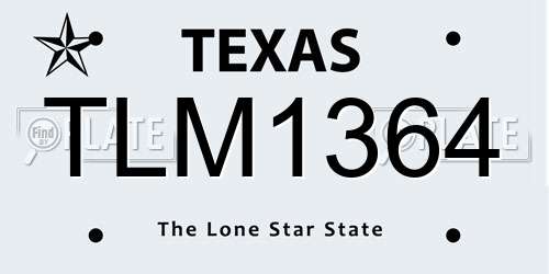 TLM1364 Texas License Plate