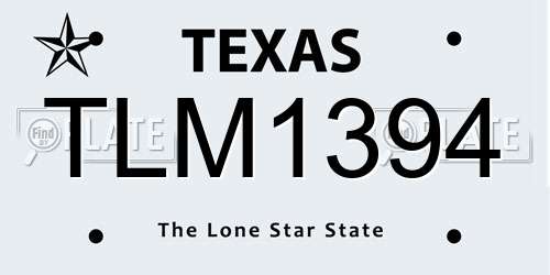 TLM1394 Texas License Plate