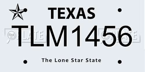 TLM1456 Texas License Plate