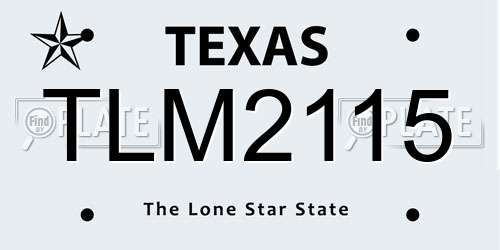 TLM2115 Texas License Plate