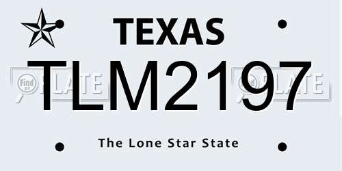 TLM2197 Texas License Plate