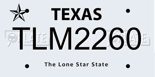 TLM2260 Texas License Plate