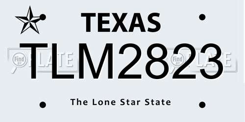 TLM2823 Texas License Plate