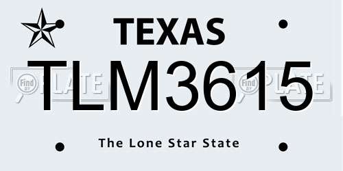 TLM3615 Texas License Plate
