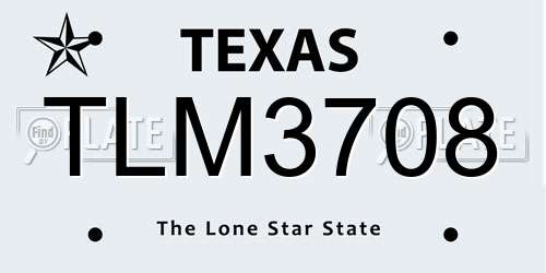 TLM3708 Texas License Plate