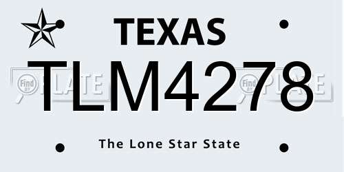TLM4278 Texas License Plate