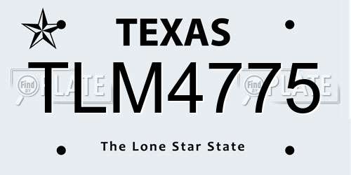 TLM4775 Texas License Plate