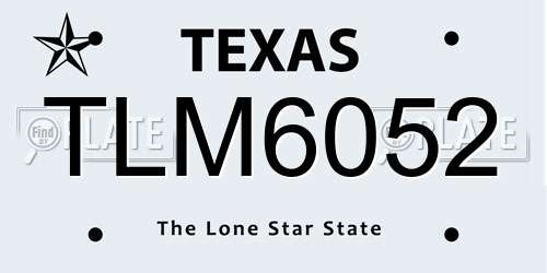 TLM6052 Texas License Plate