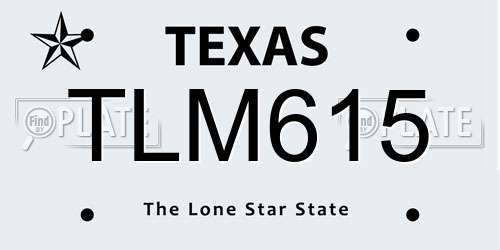 TLM615 Texas License Plate