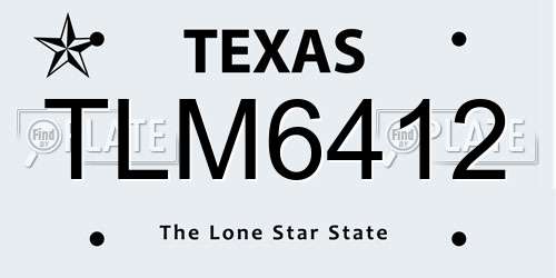 TLM6412 Texas License Plate