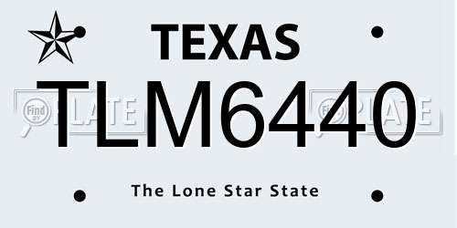 TLM6440 Texas License Plate