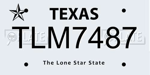 TLM7487 Texas License Plate