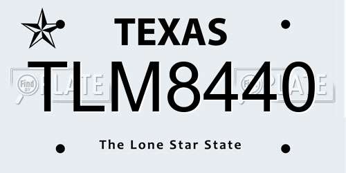 TLM8440 Texas License Plate
