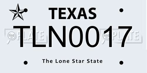TLN0017 Texas License Plate