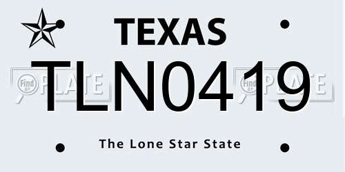 TLN0419 Texas License Plate