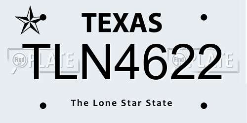 TLN4622 Texas License Plate