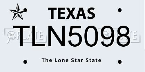 TLN5098 Texas License Plate