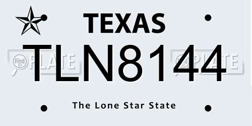 TLN8144 Texas License Plate