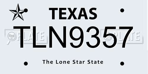 TLN9357 Texas License Plate