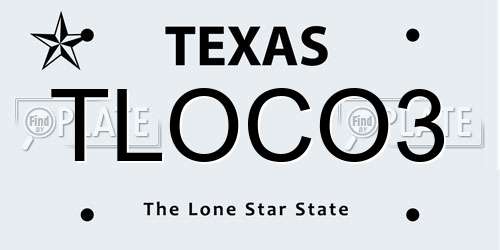 TLOCO3 Texas License Plate