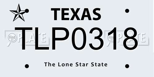 TLP0318 Texas License Plate