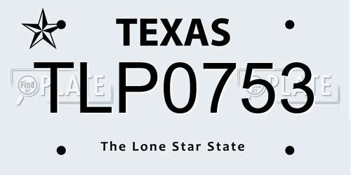 TLP0753 Texas License Plate