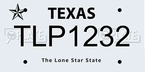 TLP1232 Texas License Plate